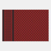 Maroon Red Palestine Keffiyeh Muster Design Geschenkpapier Set (Vorderseite 2)