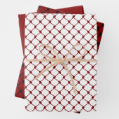 Maroon Red Palestine Keffiyeh Muster Design Geschenkpapier Set (Beispiel)