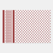 Maroon Red Palestine Keffiyeh Muster Design Geschenkpapier Set (Vorderseite)