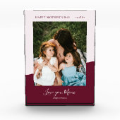 Maroon Red & Pink Modern Mother's Day Foto Geschen (Vorderseite)