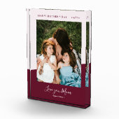 Maroon Red & Pink Modern Mother's Day Foto Geschen (Rechts)