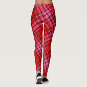 Maroon Red Pink Plaid Tartan Design  Leggings (Rückseite)