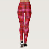 Maroon Red Pink Plaid Tartan Design  Leggings (Rückseite)