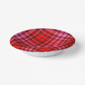 Maroon Red Pink Plaid Tartan Design  Pappteller (Gewinkelt)
