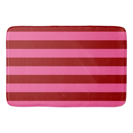 Maroon Red Pink Stripes Design Badematte (Vorderseite)