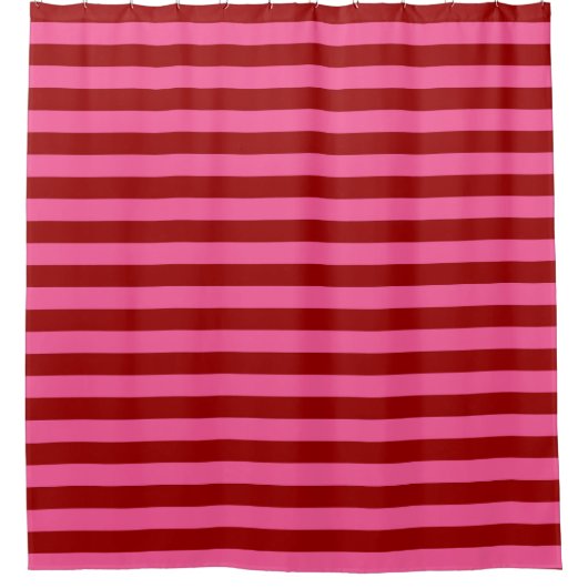 Maroon Red Pink Stripes Design Duschvorhang (Vorderseite)
