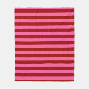 Maroon Red Pink Stripes Design Fleecedecke