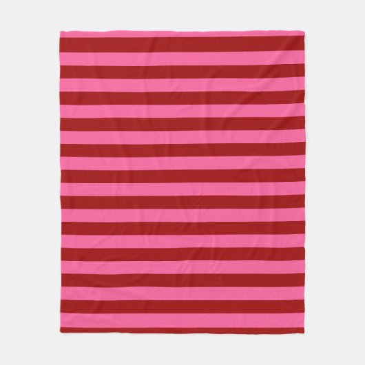 Maroon Red Pink Stripes Design Fleecedecke (Vorderseite)