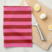 Maroon Red Pink Stripes Design Geschirrtuch (Viertel Falte)