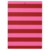 Maroon Red Pink Stripes Design Klemmbrett (Rückseite)