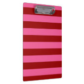 Maroon Red Pink Stripes Design Klemmbrett (Rechts)