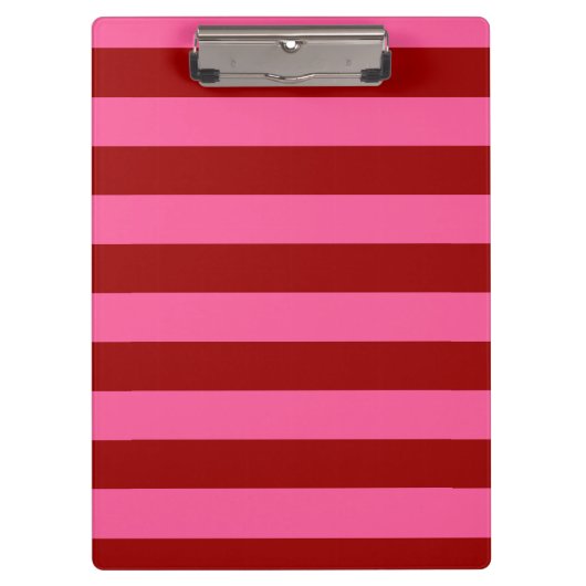 Maroon Red Pink Stripes Design Klemmbrett (Vorderseite)