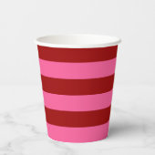 Maroon Red Pink Stripes Design Pappbecher (Rückseite)