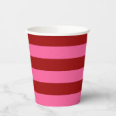 Maroon Red Pink Stripes Design Pappbecher (Links)