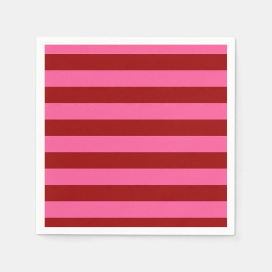 Maroon Red Pink Stripes Design Serviette (Vorderseite)