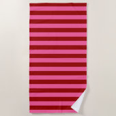 Maroon Red Pink Stripes Design Strandtuch (Vorderseite)