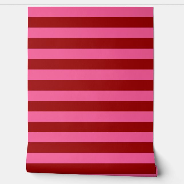 Maroon Red Pink Stripes Design Tapete (Abrollen)