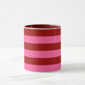 Maroon Red Pink Stripes Design Tasse (Zentrum)
