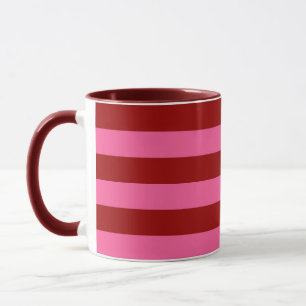 Maroon Red Pink Stripes Design Tasse