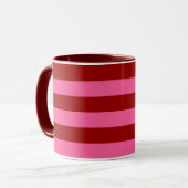 Maroon Red Pink Stripes Design Tasse (Vorderseite Links)