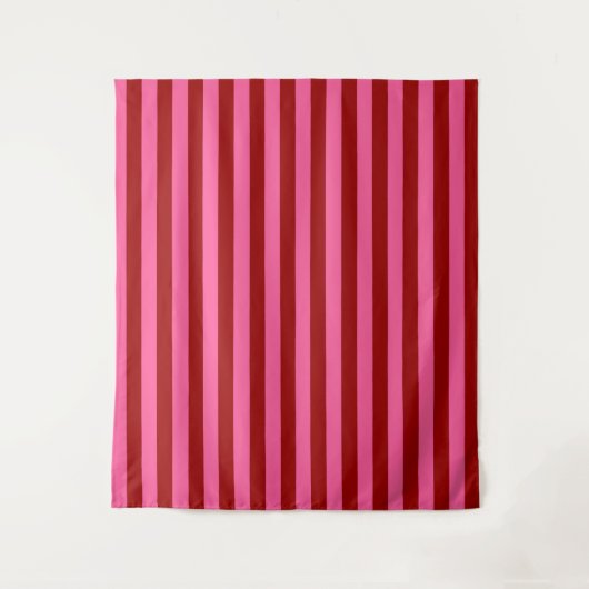Maroon Red Pink Stripes Design Wandteppich (Vorderseite)