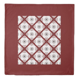 Maroon Red Retro Spiro Geometric Muster Duvet Cov