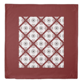 Maroon Red Retro Spiro Geometric Muster Duvet Cov