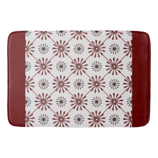 Maroon Red Retro Spiro Geometric Muster Duvet Cov Badematte (Vorderseite)