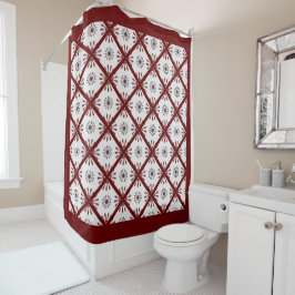 Maroon Red Retro Spiro Geometric Muster Duvet Cov Duschvorhang