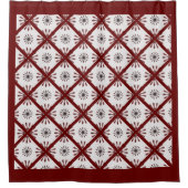 Maroon Red Retro Spiro Geometric Muster Duvet Cov Duschvorhang (Vorderseite)