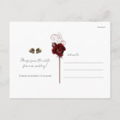 Maroon Red Rust Rose Skulls Gothic Save the Date Ankündigungspostkarte (Rückseite)