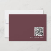Maroon Red Scan Qr Code Wahlmenü Hochzeit RSVP Karte (Rückseite)
