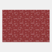 Maroon Red Sheep Eid Mubarak Kids Geschenkpapier Set (Vorderseite 3)