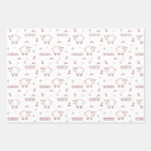 Maroon Red Sheep Eid Mubarak Kids Geschenkpapier Set (Vorderseite 2)