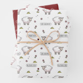 Maroon Red Sheep Eid Mubarak Kids Geschenkpapier Set (Beispiel)
