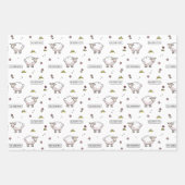 Maroon Red Sheep Eid Mubarak Kids Geschenkpapier Set (Vorderseite)