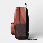 Maroon Red Terracotta Peach Orange Waves Muster Bedruckter Rucksack (Rechts)