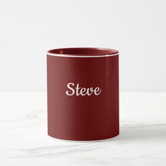 Maroon-Red-Vorlage, weißer Text, Tasse (Zentrum)