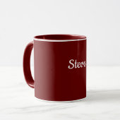 Maroon-Red-Vorlage, weißer Text, Tasse (Vorderseite Links)
