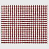 Maroon Red / White Diamond Muster Minimalistisch M Geschenkpapier (Flach)