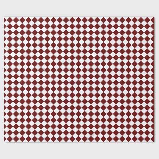 Maroon Red / White Diamond Muster Minimalistisch M Geschenkpapier (Flach)