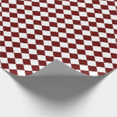 Maroon Red / White Diamond Muster Minimalistisch M Geschenkpapier (Ecke)