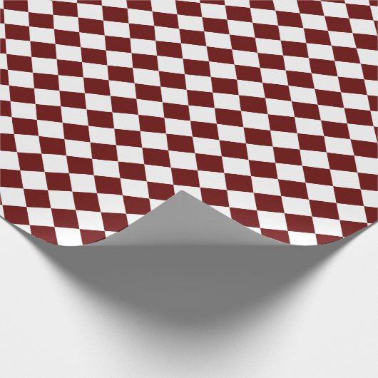 Maroon Red / White Diamond Muster Minimalistisch M Geschenkpapier (Ecke)