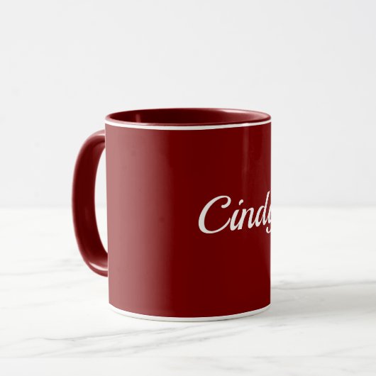 Maroon-red, white text, TEMPLATE, Tasse (Vorderseite Links)