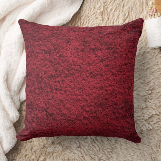Maroon Red Wool Design modern Kissen (Decke)