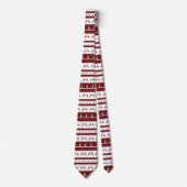 Maroon Reindeer Stripe Weihnachtsmuster Krawatte (Vorderseite)