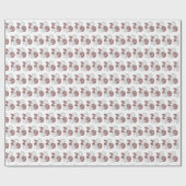 Maroon Retro Big Numbers Class Geschenkpapier (Flach)