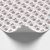 Maroon Retro Big Numbers Class Geschenkpapier (Ecke)