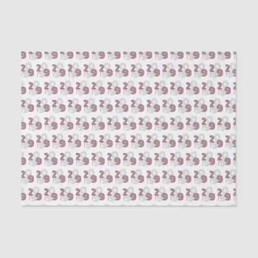 Maroon Retro Big Numbers Class Seidenpapier (Vorderseite)