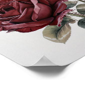 Maroon Rose Blume Art Print Poster (Ecke)